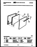 DOOR PARTS Diagram and Parts List for GF504KXD0  Frigidaire Range