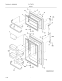 DOOR Diagram and Parts List for GLRT185TDW2  Frigidaire Refrigerator