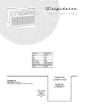 COVER Diagram and Parts List for CRA086HT10  Frigidaire Air Conditioner