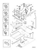 BURNER Diagram and Parts List for PLGFMZ98GCH  Frigidaire Range