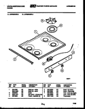 COOKTOP PARTS Diagram and Parts List for GF980KXW3  Frigidaire Range