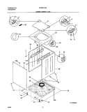 LOWER CABINET / TOP Diagram and Parts List for FGX831CS0  Frigidaire Washer Dryer Combo