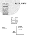 COVER Diagram and Parts List for FFHT1725LK7  Frigidaire Refrigerator