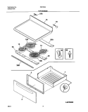 TOP / DRAWER Diagram and Parts List for FEF376AQB  Frigidaire Range