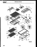 SHELVES AND SUPPORTS Diagram and Parts List for WRT21FGAZ1  Frigidaire Refrigerator