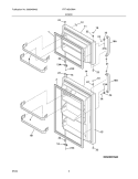 DOOR Diagram and Parts List for FRT18B1BW4  Frigidaire Refrigerator