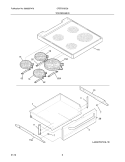 TOP/DRAWER Diagram and Parts List for CFEF272DC8  Frigidaire Range