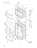 DOOR Diagram and Parts List for GS21HTZCC1  Frigidaire Refrigerator