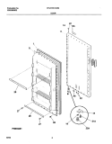 DOOR Diagram and Parts List for FFU11FK1CW0  Frigidaire Freezer