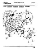 CABINET, DRUM, HEATER ASMY. Diagram and Parts List for FDE546RBT1  Frigidaire Dryer