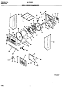 UPPER CABINET / DRUM / HEATER Diagram and Parts List for MLXE62RBD2  Frigidaire Washer Dryer Combo