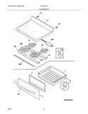 TOP/DRAWER Diagram and Parts List for FEF368GMF  Frigidaire Range