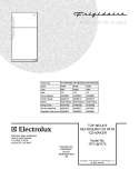 COVER Diagram and Parts List for FRT18FR7EQ6  Frigidaire Refrigerator