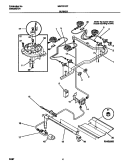 BURNER Diagram and Parts List for MGF331BFWA  Frigidaire Range