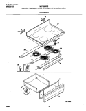TOP / DRAWER Diagram and Parts List for MEF326WGSC  Frigidaire Range