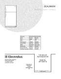 COVER Diagram and Parts List for BRT18HP7GW0  Electrolux Refrigerator