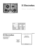 COVER Diagram and Parts List for EW30GC55GW1  Electrolux Cooktop