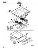 TOP / DRAWER Diagram and Parts List for FEF357CESD  Frigidaire Range
