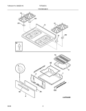 TOP/DRAWER Diagram and Parts List for FGF328GSJ  Frigidaire Range