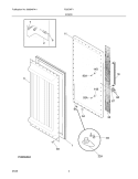 DOOR Diagram and Parts List for F22CWF1  Frigidaire Freezer