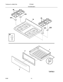 TOP/DRAWER Diagram and Parts List for FGF368GBD  Frigidaire Range