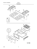 TOP/DRAWER Diagram and Parts List for FGF337GUE  Frigidaire Range