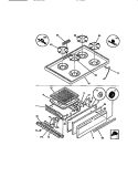 TOP / DRAWER Diagram and Parts List for CGC1M1WXH  Gibson Range