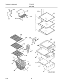 SHELVES Diagram and Parts List for FSC23R5DB0  Frigidaire Refrigerator