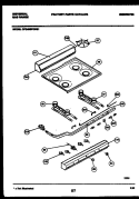 COOKTOP, BURNER, CONTROL PARTS Diagram and Parts List for CP240SP2D1  Frigidaire Range