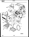 ICE DOOR, DISPENSER AND WATER TANKS Diagram and Parts List for FRT24WRAB0  Frigidaire Refrigerator