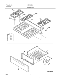TOP / DRAWER Diagram and Parts List for FGFB68CBA  Frigidaire Range