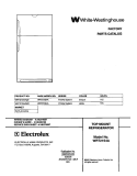 COVER Diagram and Parts List for WRT21S4AW0  Westinghouse Refrigerator