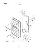 DOOR Diagram and Parts List for FFU20FG4AW0  Frigidaire Freezer