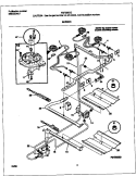 BURNER Diagram and Parts List for FGF355CGSC  Frigidaire Range