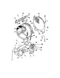 DRUM, MOTOR Diagram and Parts List for DEC310T0D  Kelvinator Dryer