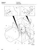 CABINET / DRUM Diagram and Parts List for FDEB34RGS0  Frigidaire Dryer