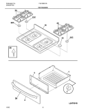 TOP / DRAWER Diagram and Parts List for FGF366CCB  Frigidaire Range