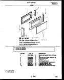 DOOR PARTS Diagram and Parts List for 56-9381-10-04  Tappan Microwave