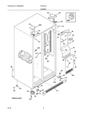 CABINET Diagram and Parts List for CRSH237LW0  Frigidaire Refrigerator