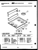 COOKTOP PARTS Diagram and Parts List for GF201HXW4  Frigidaire Range
