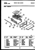 BROILER DRAWER PARTS Diagram and Parts List for 12-2299-00-06  Tappan Wall Oven