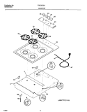 COOKTOP Diagram and Parts List for FGC30C3HWB  Frigidaire Cooktop