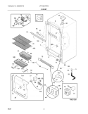 CABINET Diagram and Parts List for LFFH2067DW3  Frigidaire Freezer