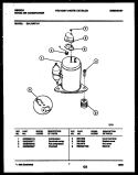 COMPRESSOR PARTS Diagram and Parts List for GAL108T1A1  Gibson Air Conditioner