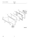 DOOR Diagram and Parts List for FEF303CWJ  Frigidaire Range
