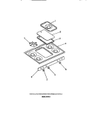 COOK TOP, KNOBS Diagram and Parts List for GP38BCL1  Frigidaire Range
