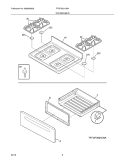 TOP/DRAWER Diagram and Parts List for FFGF3021LWA  Frigidaire Range