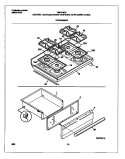 TOP / DRAWER Diagram and Parts List for FGF374CCSL  Frigidaire Range