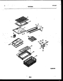 SHELVES AND SUPPORTS Diagram and Parts List for RT171NCW0  Frigidaire Refrigerator