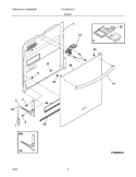 DOOR Diagram and Parts List for PLD2560LCC2  Frigidaire Dishwasher